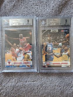1993 Hoops Michael Jordan 5th Gold lot of 2 BGS 9