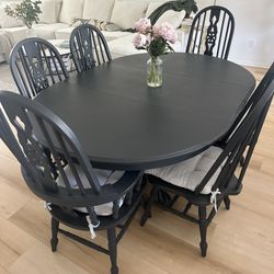 Solid Wood Dining Room Table And 6 Chairs