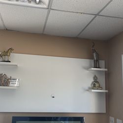 Tv Wall Panel  (white) (Statues Do Not Come With It)