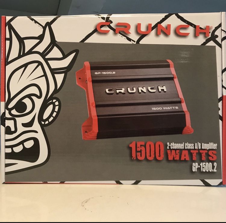 Crunch 1500 Watts Amplifier For Bass 2 Channels Brand New In Box 