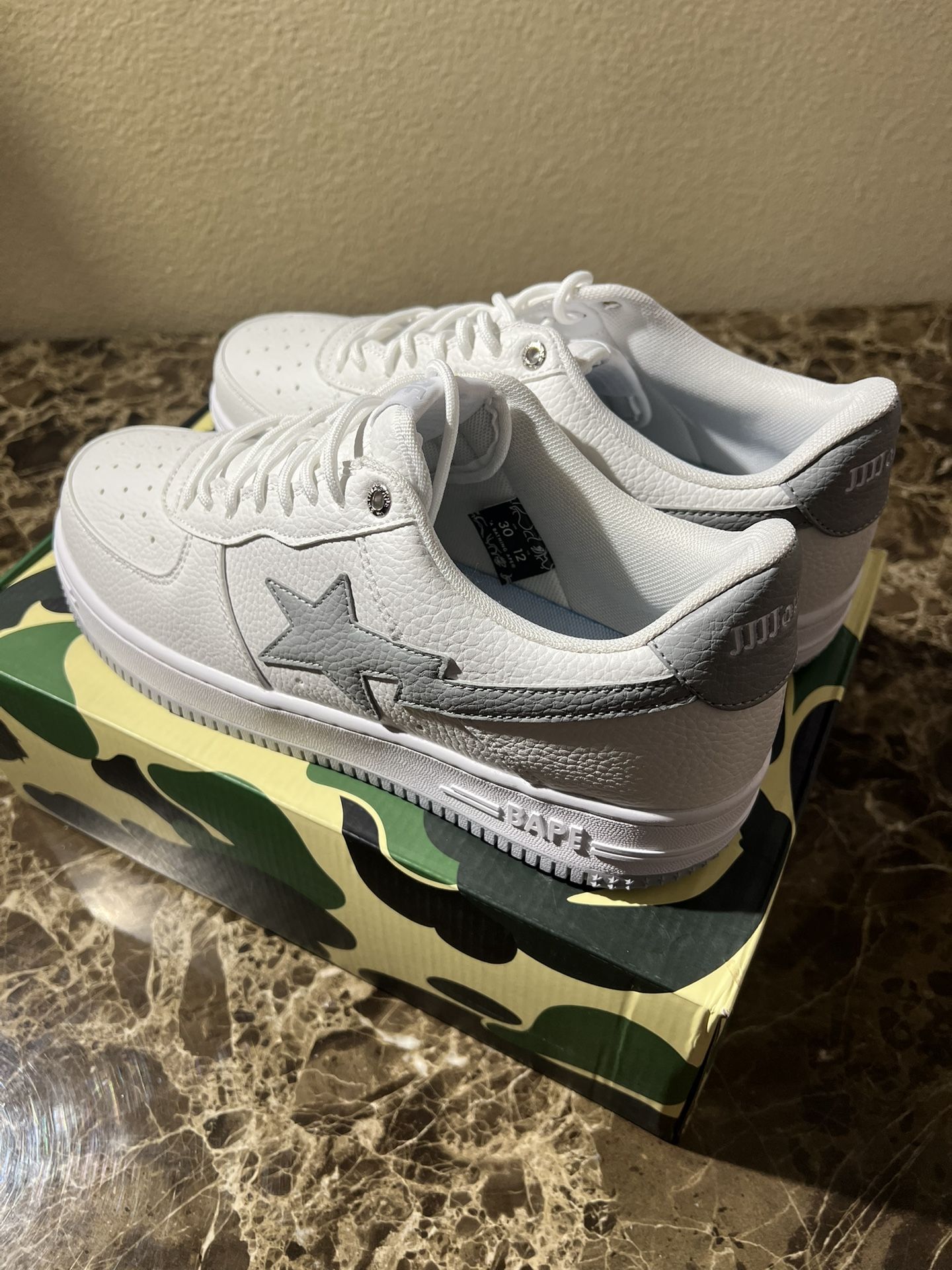 A Bathing Ape Bape Sta JJJJound White Gray size 10.5