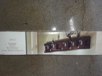 Walnut finish Gliding Hook Rack