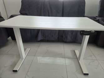 White computer desk, 48 x 24, Non-electric adjustable standing desk