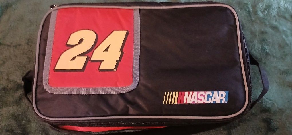 Nascar #24 Jeff Gordon Cooler/Tote with Adjustable Shoulder Strap With 2 Free Nascar Black Car Headrest Slip-over Covers