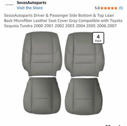 Microfiber Leather Seat Covers for Toyota Sequoia Tundra 2000-2007