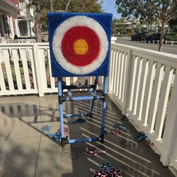 Headline: Axe & Ninja Star Throwing Game - Safe & Fun!