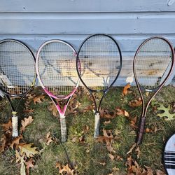 Set of 4 Tennis Rackets – Wilson & More – Good Condition – $50