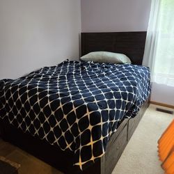 Wood Queen Storage Bed FAST SALE!! 