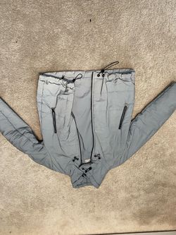 Gray Lightweight Zip-Up Jacket reflective