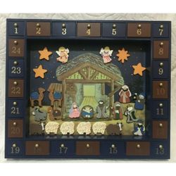 Wood & Magnetic Christmas Nativity Advent Calendar J3767 24 Days Of Advent