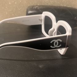 Chanel Black And White Sunglasses 
