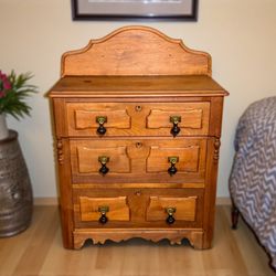 Antique Victorian Eastlake Low 3-Drawer Chest of Drawers