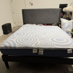 Queen bed frame With Mattress. 