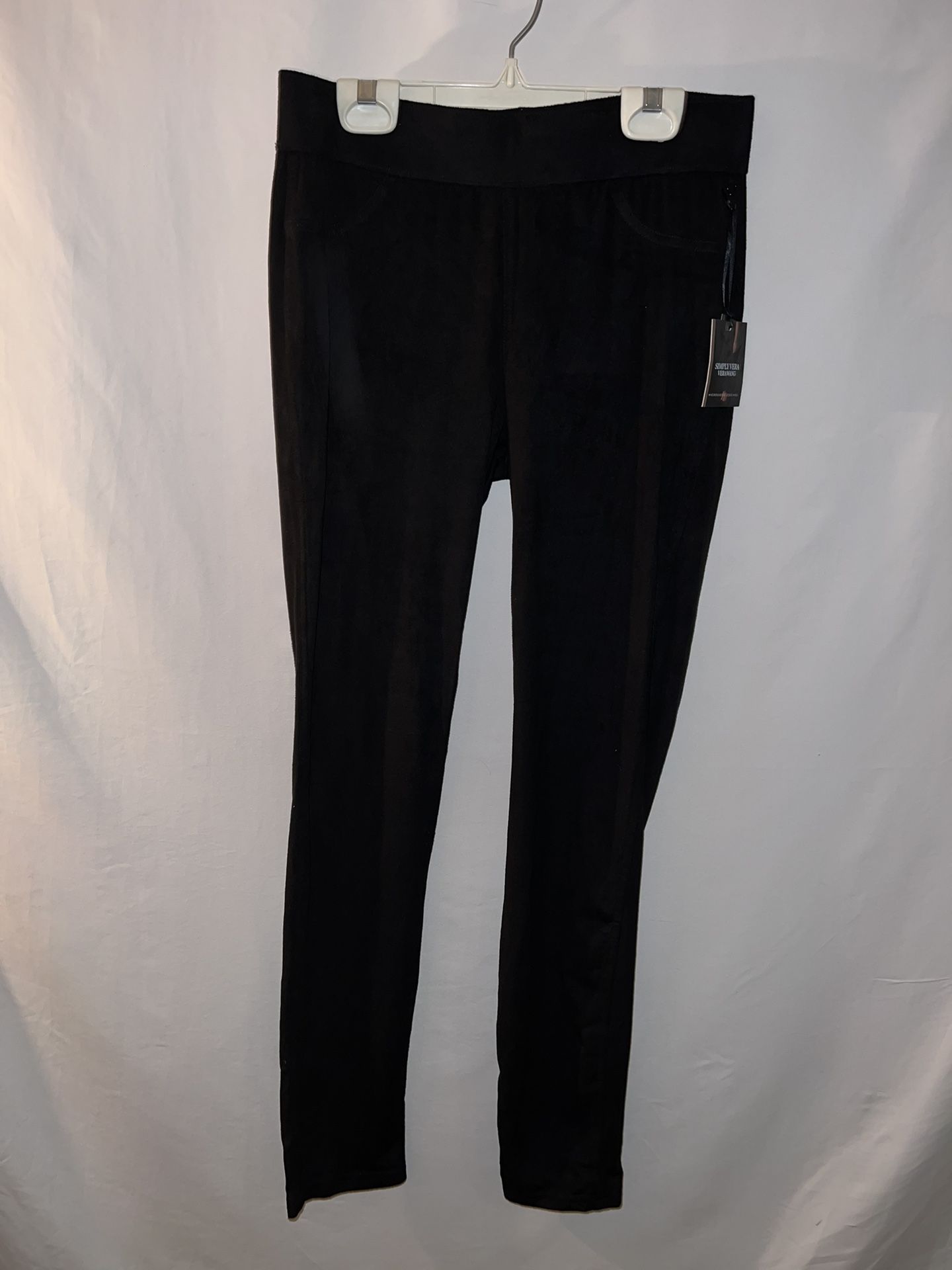 NWT Ladies Small 4-6 Simply Vera Wang cute suede stretch waist dressy dress pants  $42 tag 