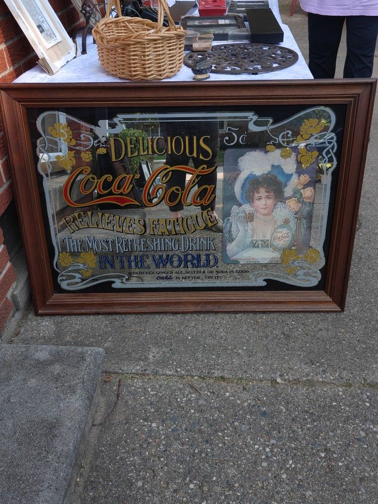 Antique Large Coca-Cola Mirror