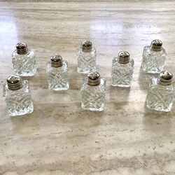 Silverplate Miniature Salt and Pepper Shakers, Eight Piece Set, New in Box