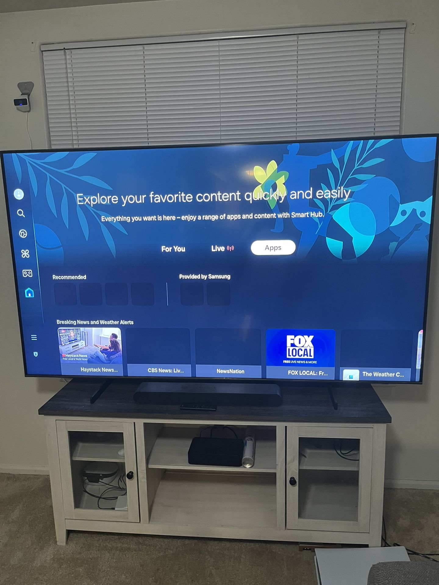 85 Inch Samsung TV - Sound Bar