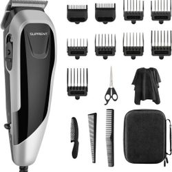 Hair Clippers Corded Hair Clippers for Men, 21-piece Hair Cutting Kit with 27 Cutting Length, 10 Guide Combs, Scissor, Storage Case

