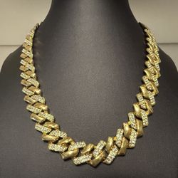 14k Gold Plated Diamond Monaco Necklace and Bracelet Set