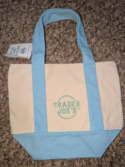 Brand New Mini Trader Joe's Tote Bag in blue/periwinkle!