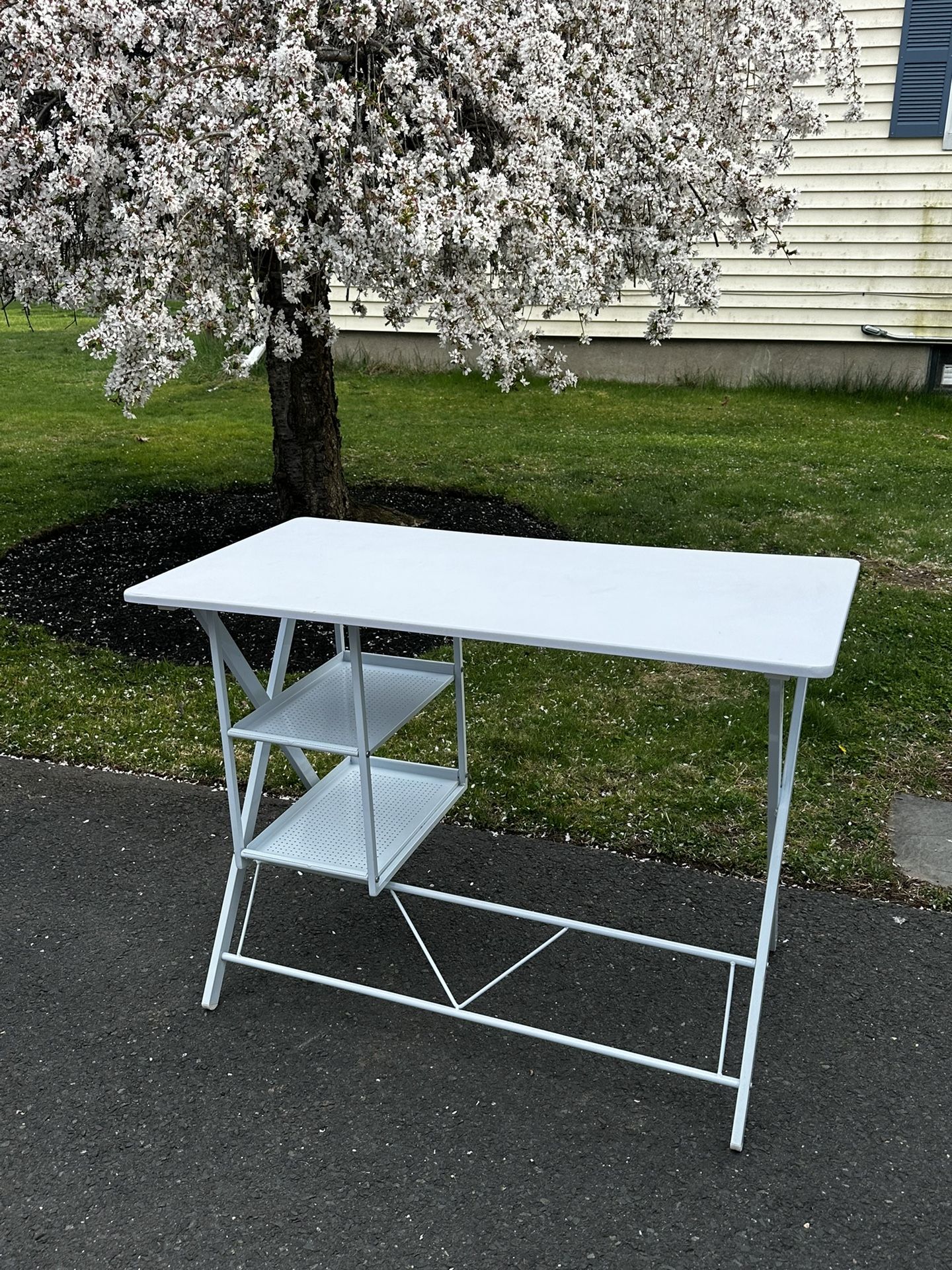 White Desk with Shelving