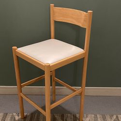 Beautiful, Strong, High STOOL  (39"H floor to top of seat back) - Polished BLONDE WOOD - firm price