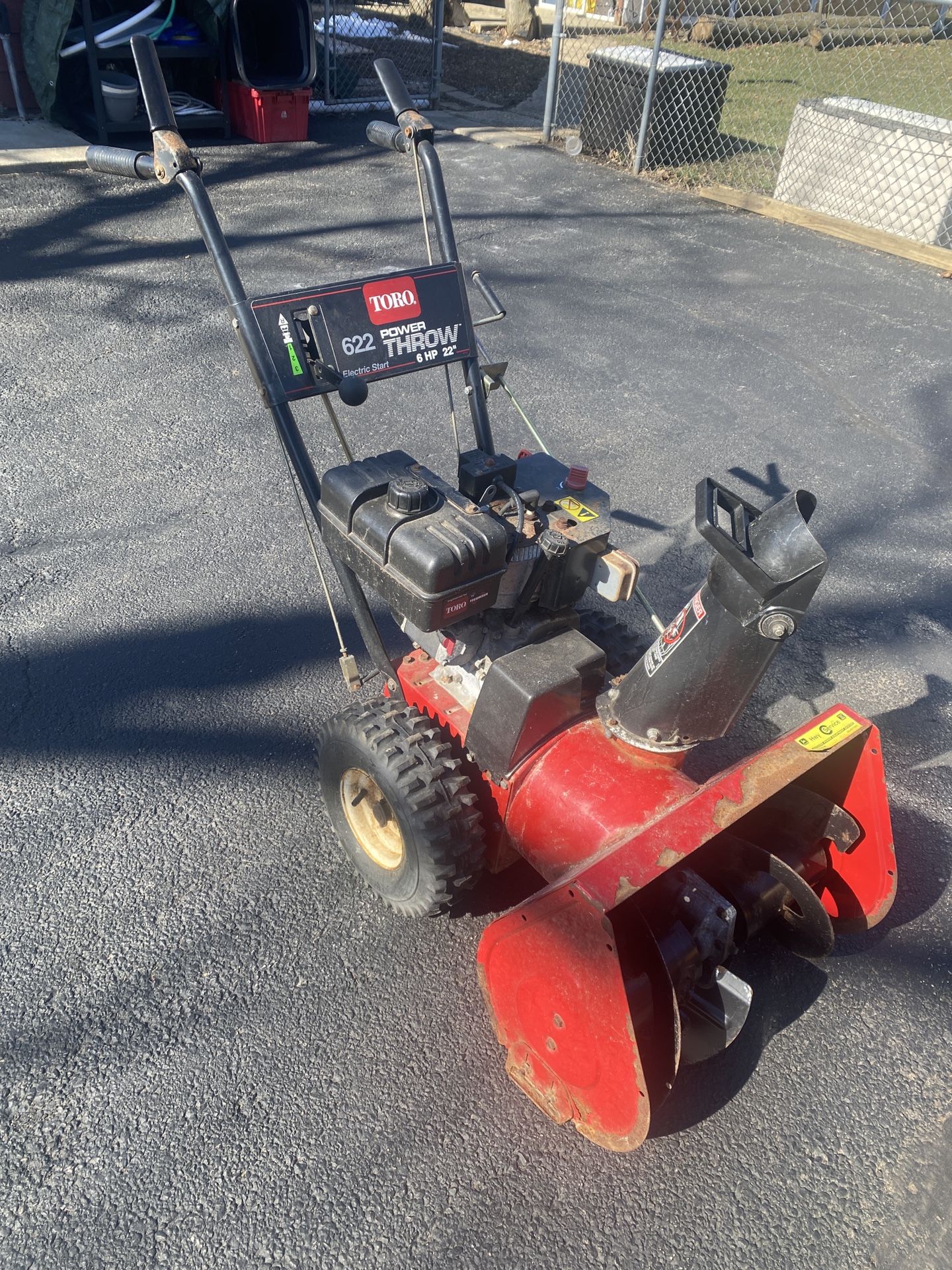 Toro Power Throw 22” Snow Thrower 6hp