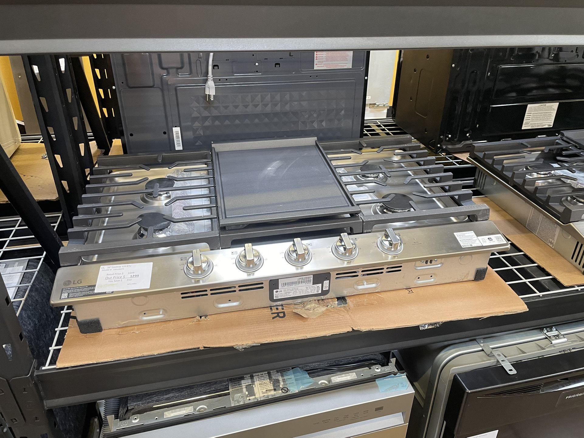 LG drop in gas cooktop 36 inch wide