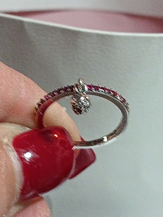Pandora Authentic Brand New Sterling Silver Beautiful Peach Blossom Flower Ring Size 7