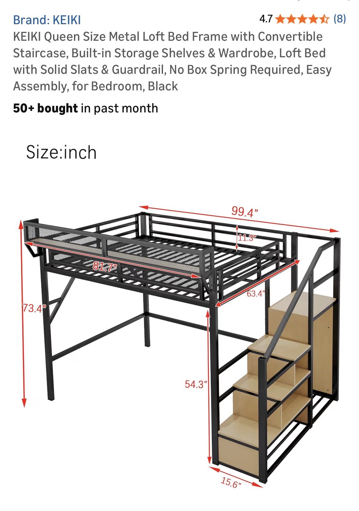 [Queen Loft Bed with Upper Storage Shelves]👇CROSSROADS👇