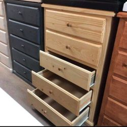 Pinewood 5 Drawer Dresser ($269 White Color)