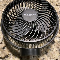 Golf Cart Lighted Magnetic Base Portable Fan, Magolfin Brand, Several Speeds, Lighting Levels, Rechargeable 