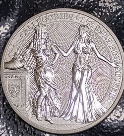 5 Allegories 1 oz .999 Fine Silver Coin