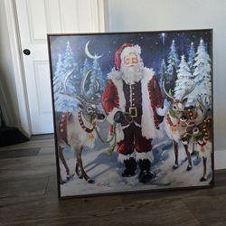 Huge Canvas Type Santa Claus Picture For Christmas