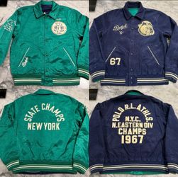 Polo Ralph Lauren Reversible Corduroy Satin Varsity Inspired Jacket Men's Size M