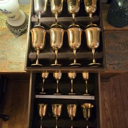 Set Of 16 Plated Salem GOBLETS (1 SILVER PLATED)