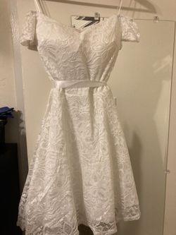 Lace off the shoulder dress