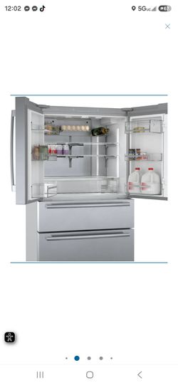 800 Series French Door Bottom Mount Refrigerator 36'' Brushed steel