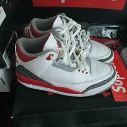 Jordan 3 Retro Fire Red Men Size 9.5 W/Box 