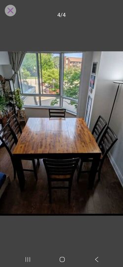 Counter Height Dining Set with Butterfly Leaf Table and 6 Chairs