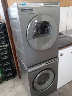 Asko 24" light gray stackable front load washer and dryer set - Free delivery