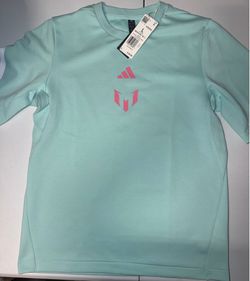 Adidas: Lionel Messi/Argentina Aqua/Pink Kids Shirt (Large)