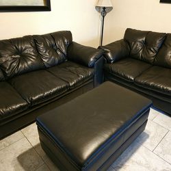 Ottoman  and Comfortable 2-person Loveseat Available 