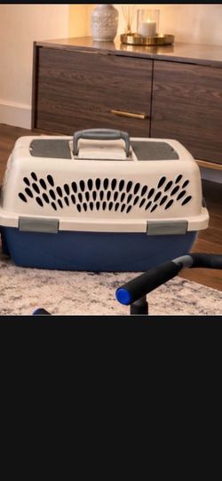 Petmate Plastic Pet Travel Kennel, Medium, Blue
