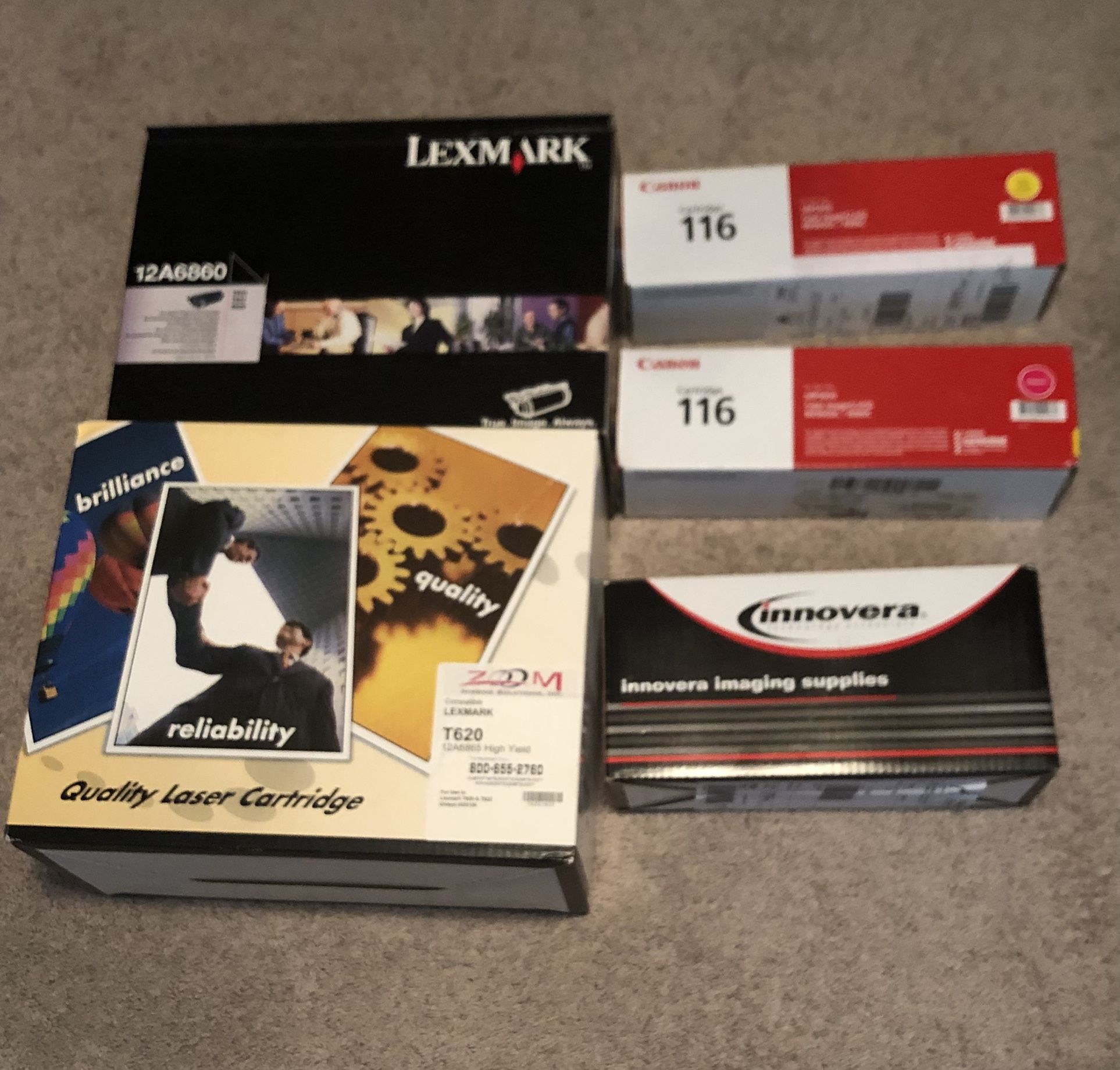 Printer Toner Lot: Lexmark, HP, Canon