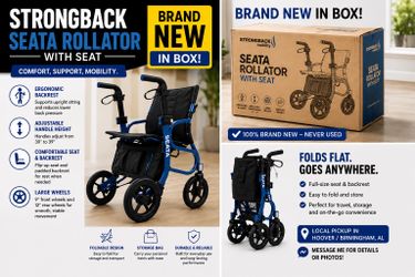 SEATA Lightweight Rollator Walker - Extremely Comfortable Foldable Transport