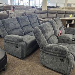 RECLINING SOFA AND LOVESEAT COMBO