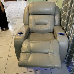 Gray Leather recliner