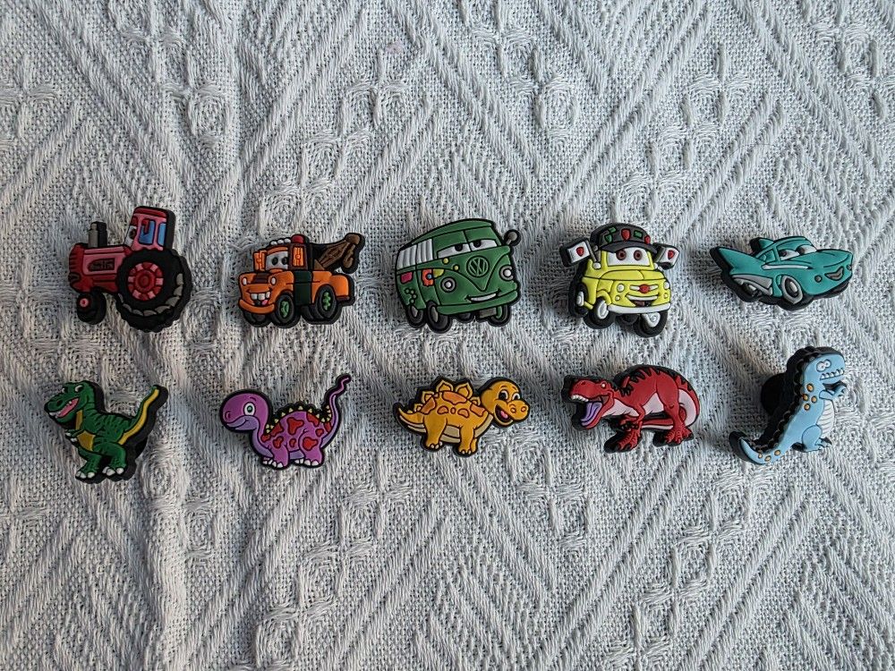 Cars Dinos Shoe Charms, Set Of 10