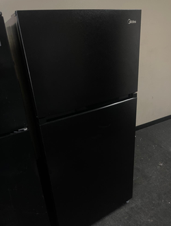 Midea Top Freezer Fridge – Black, clean interior, LED light